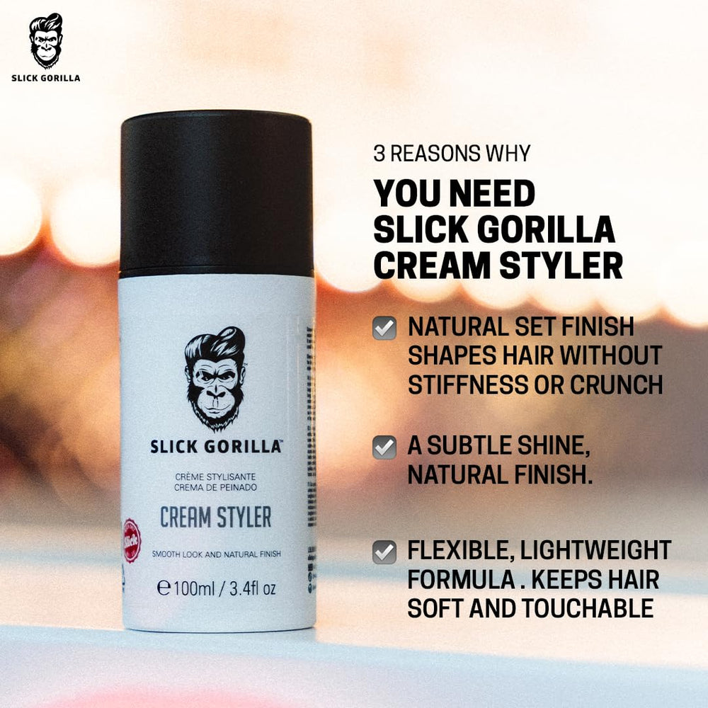 Slick Gorilla Finish tidy look emphasizes a clean, modern grooming routine.