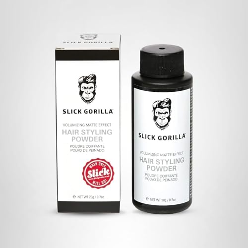Slick Gorilla hair powder fragrance-free formula washes out easily with shampoo.