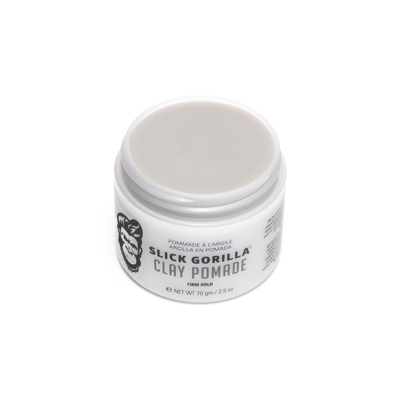 Slick Gorilla lightweight reworkable pomade on hair demonstrates easy reshaping.