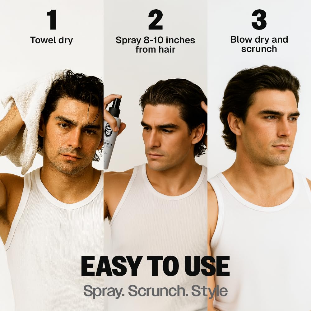 Slick Gorilla sea salt spray delivers matte finish without shine.