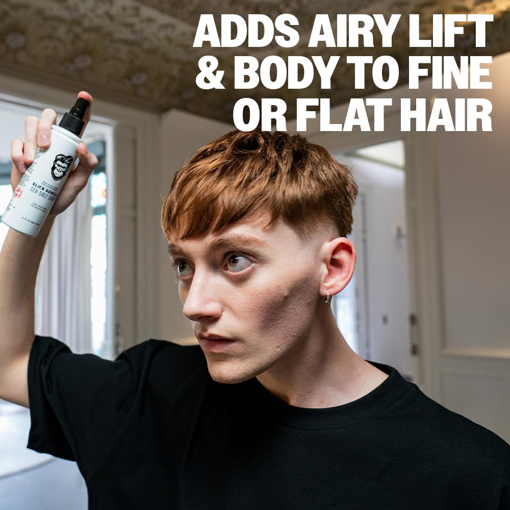 Slick Gorilla sea salt spray adds volume and lift while staying flexible.