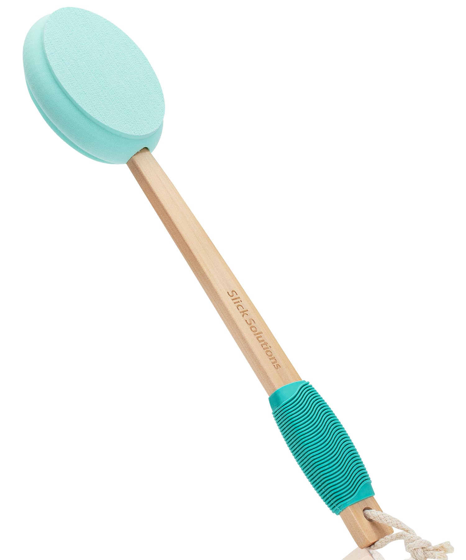 Slick Solutions front view of applicator showing full 17-inch handle and pad, enabling easy reach