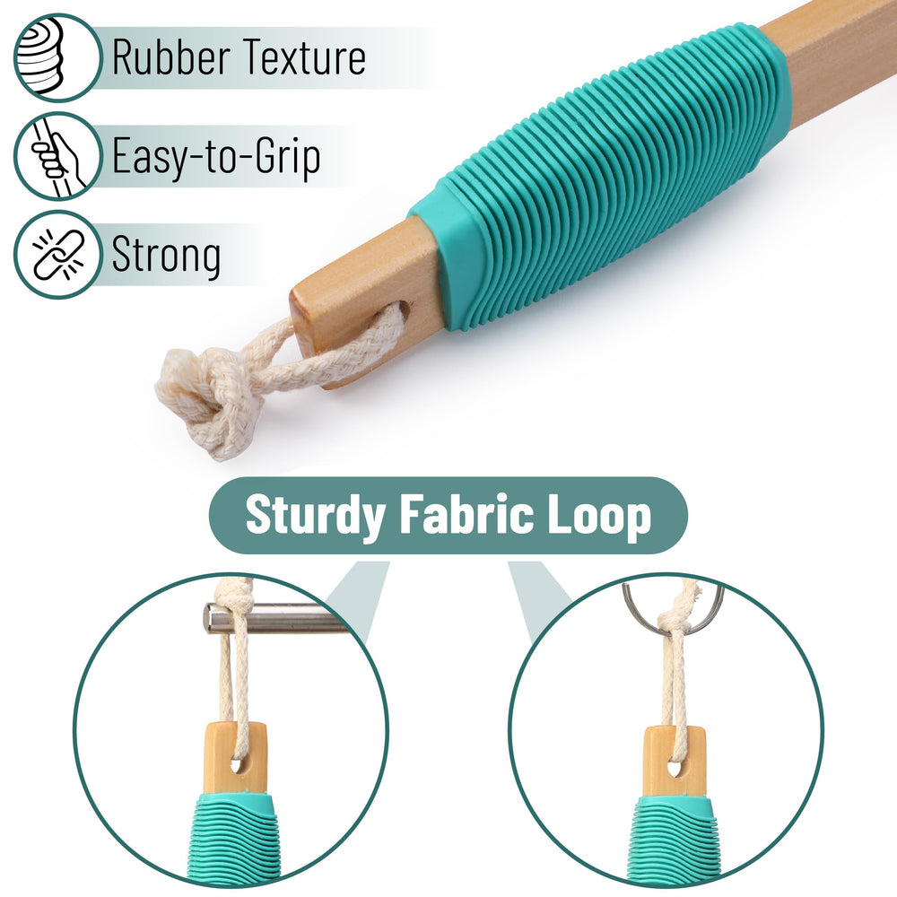 Slick Solutions size comparison with ruler illustrating 17-inch handle for extended reach