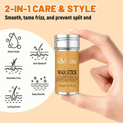 SlickMuse Hair Wax Stick close-up highlighting nourishing castor and avocado oils