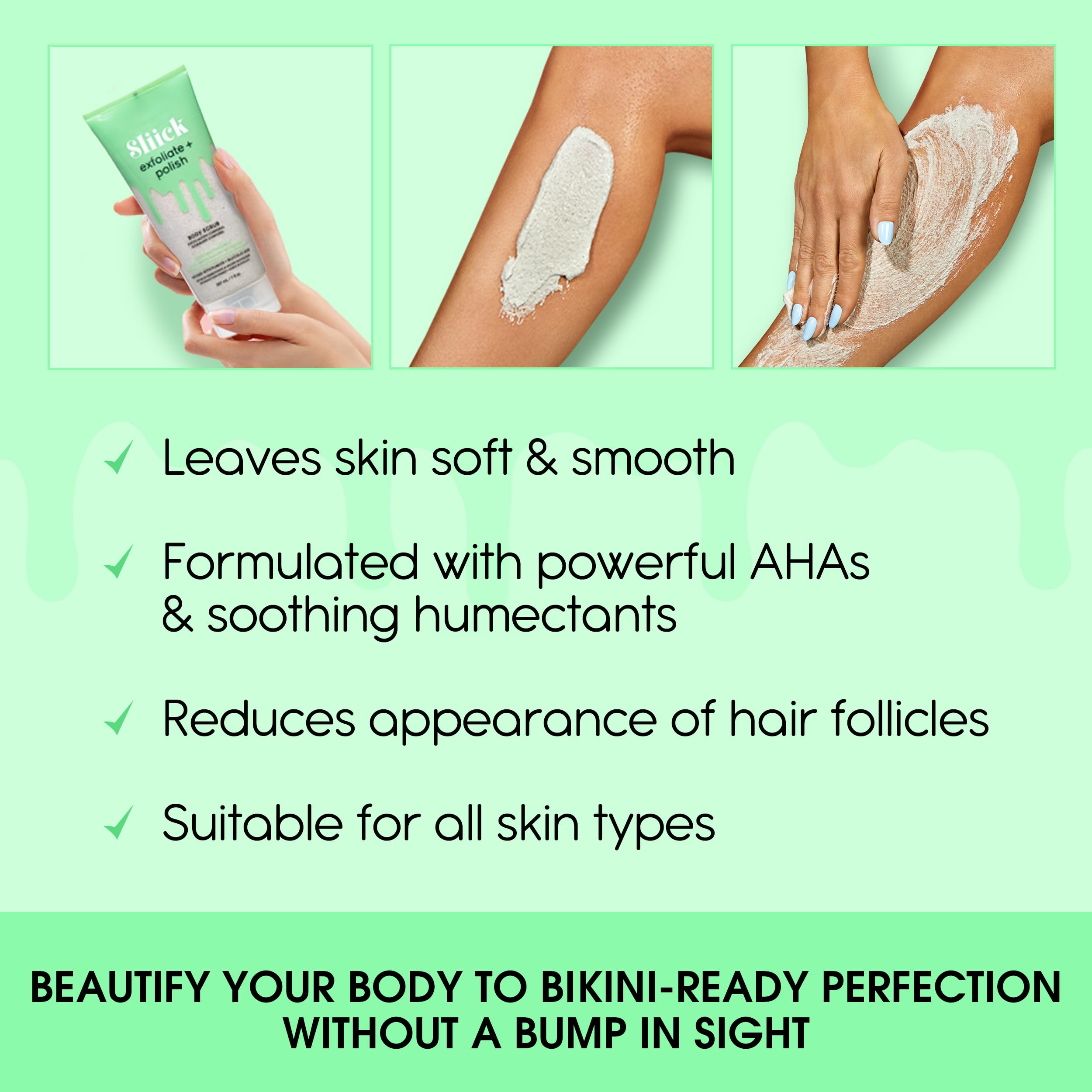 Close-up of glycolic acid and AHAs in Sliick scrub