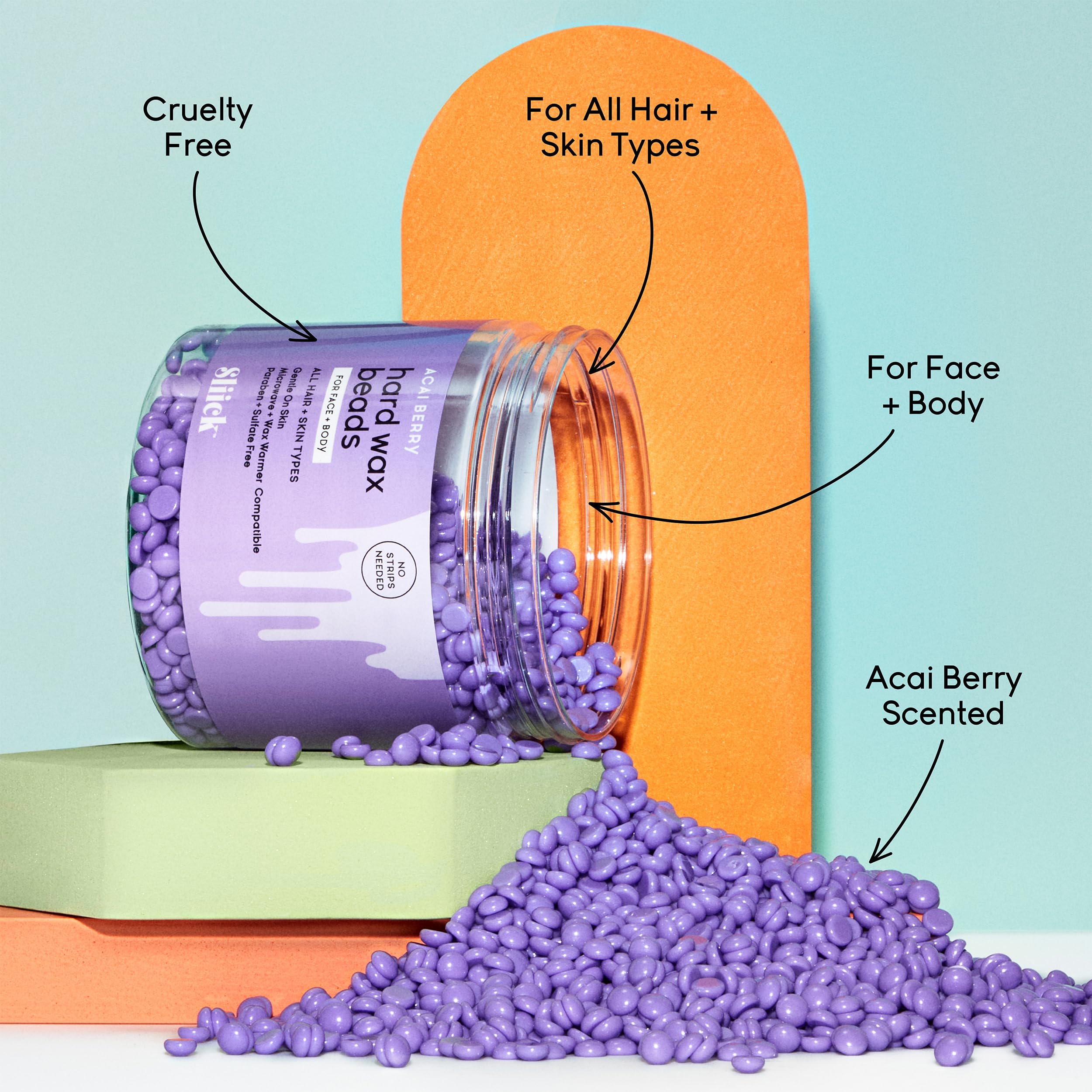 Sliick hard wax beads body-application for smooth removal