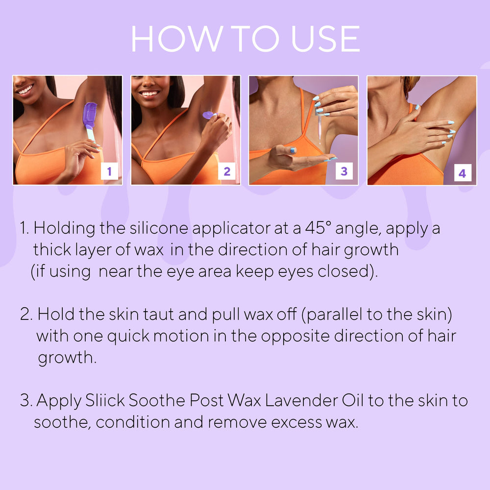 Sliick hard wax beads microwave-heat for spa-like at-home waxing