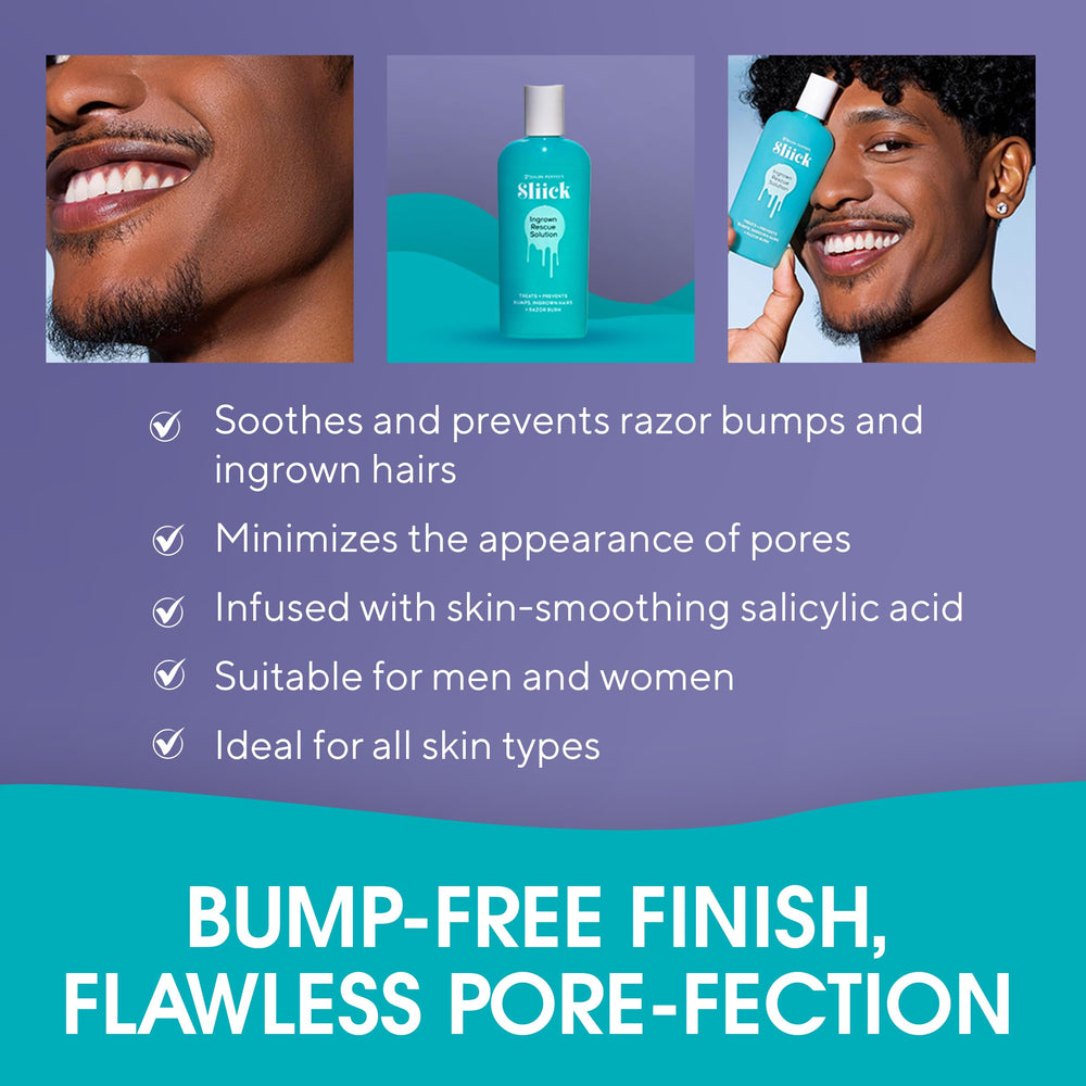 Sliick closeup skin highlights gentle exfoliation and pore refinement.