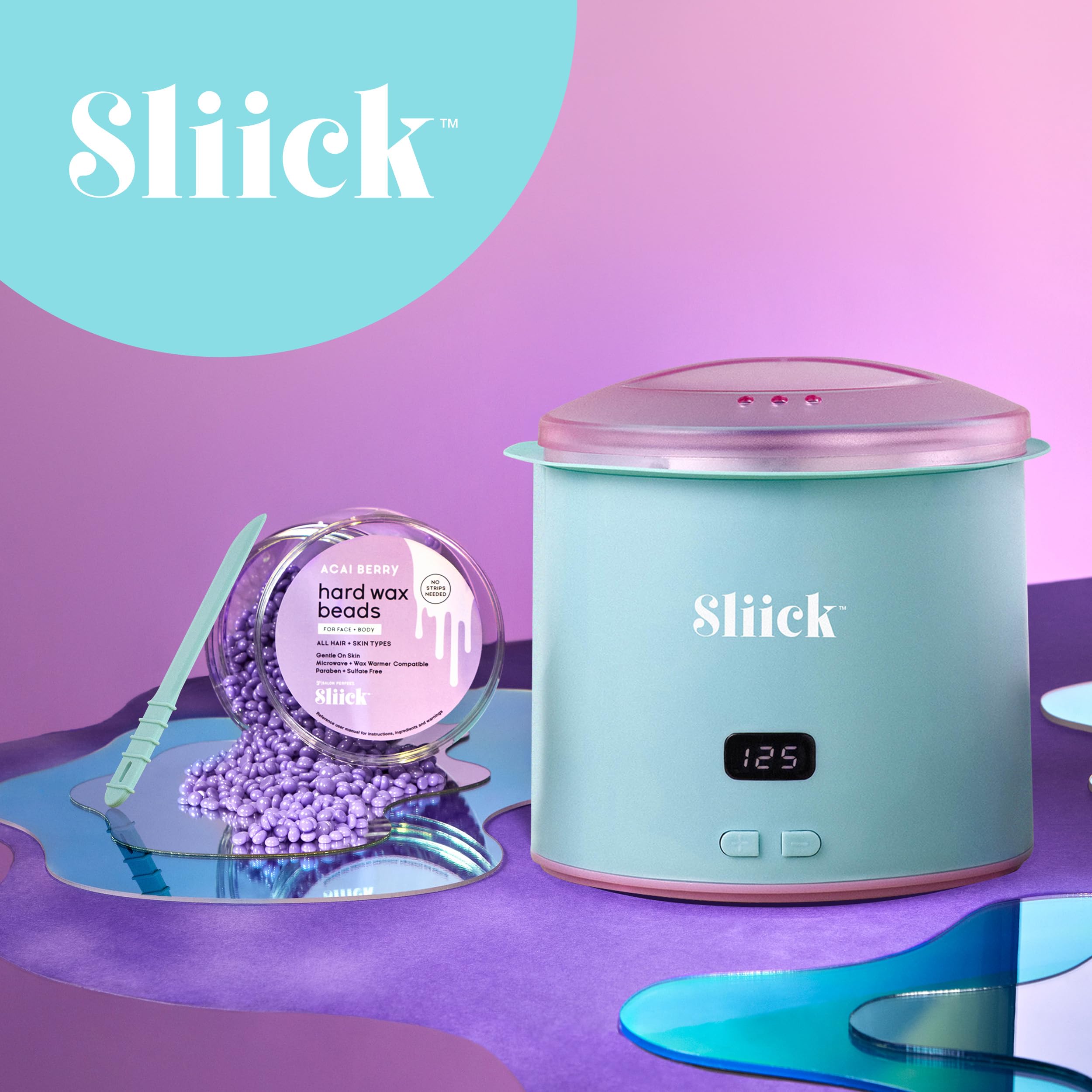 Sliick Pro Wax Warmer with 16-ounce capacity for longer sessions.