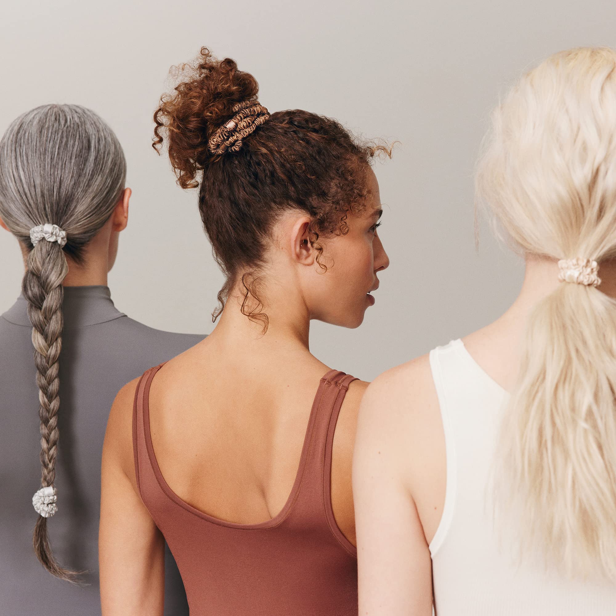 SLIP Blonde silk skinny scrunchies anti crease luxury for all day wear