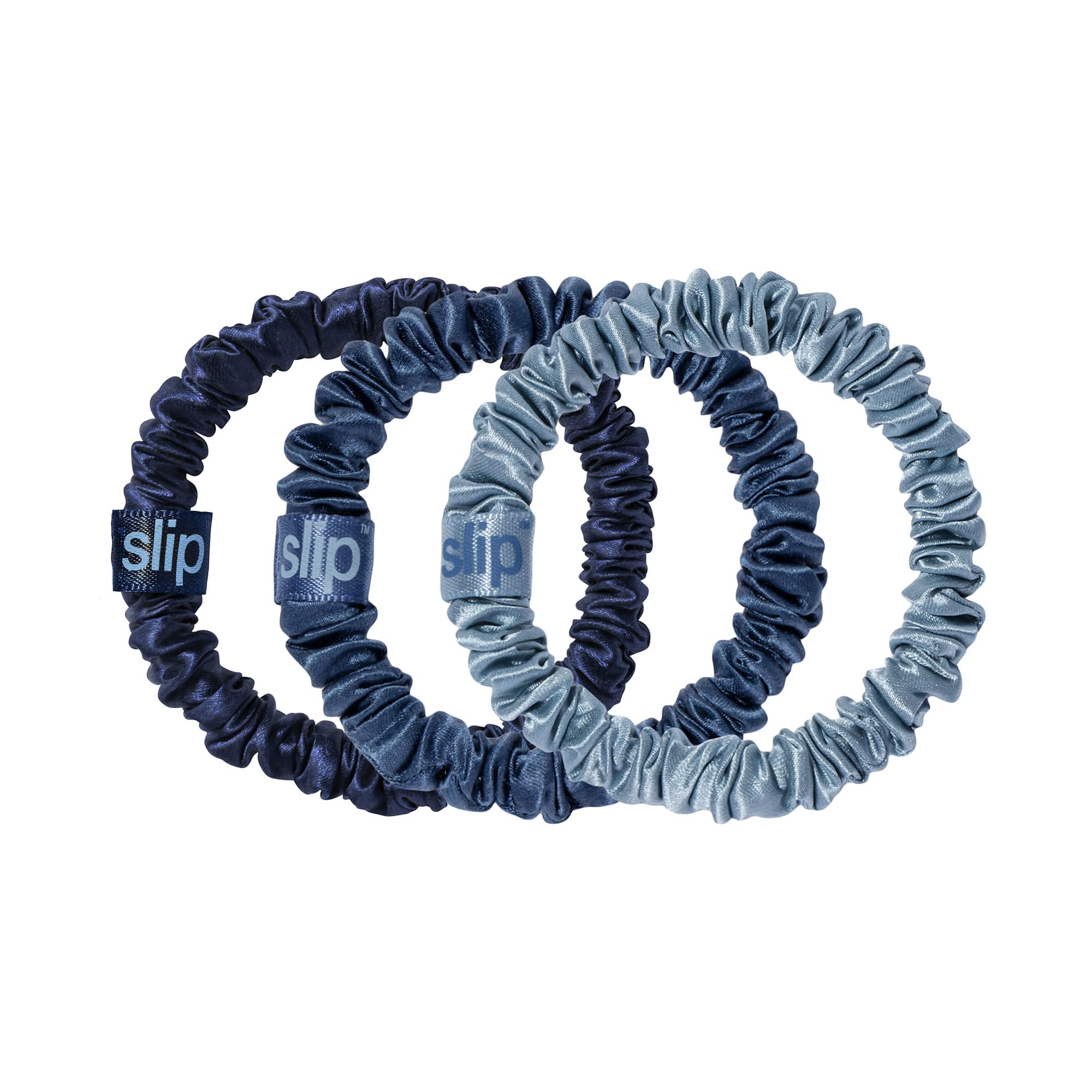 SLIP skinny scrunchie sapphire – gentle hold for delicate hair