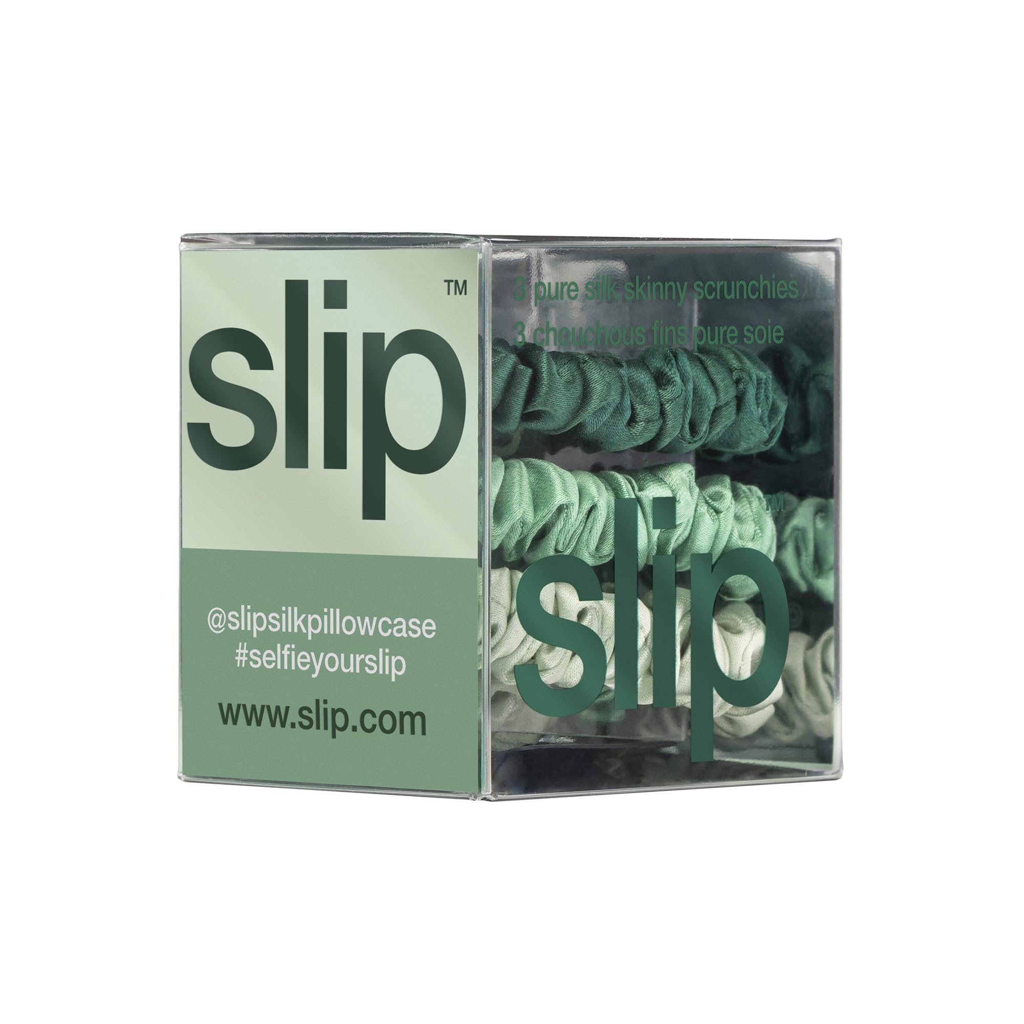 SLIP skinny scrunchies mint pack presents vibrant silk with gentle hold
