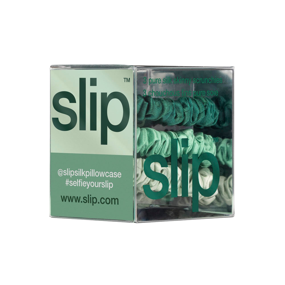 SLIP skinny scrunchies mint pack presents vibrant silk with gentle hold
