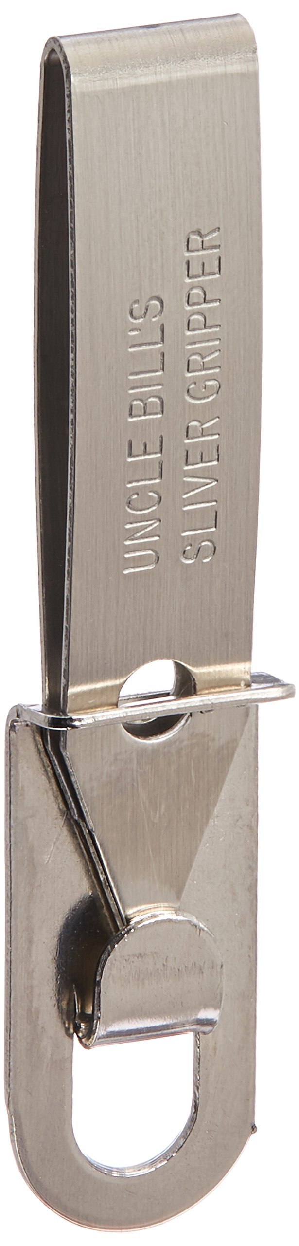 Sliver Gripper keychain tweezers in holder, ready for precise threading and on-the-go use.