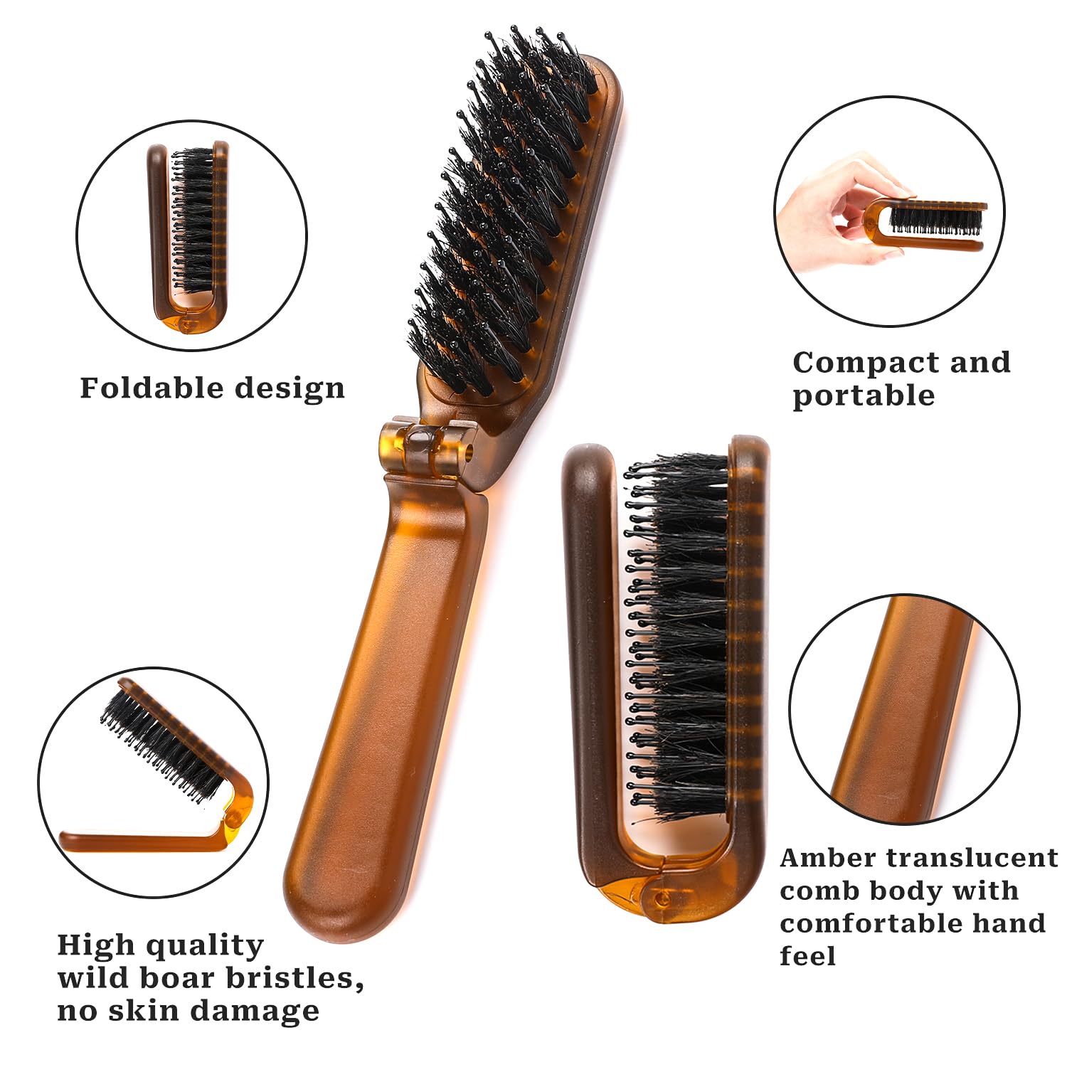 Sliverdew hair brush nylon teeth and boar bristles for smooth detangling