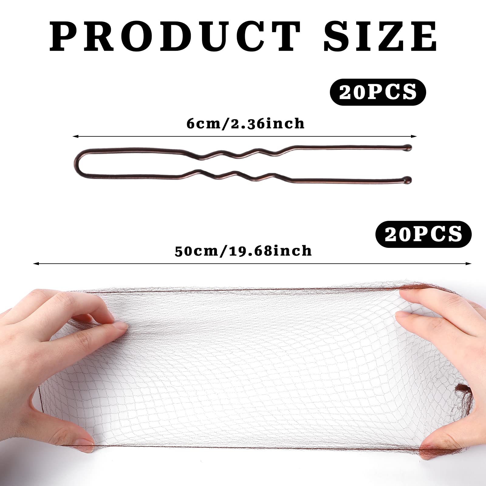 Sliverdew hair bun nets U-shaped pins pack illustrating precise bun fixation for polished looks.
