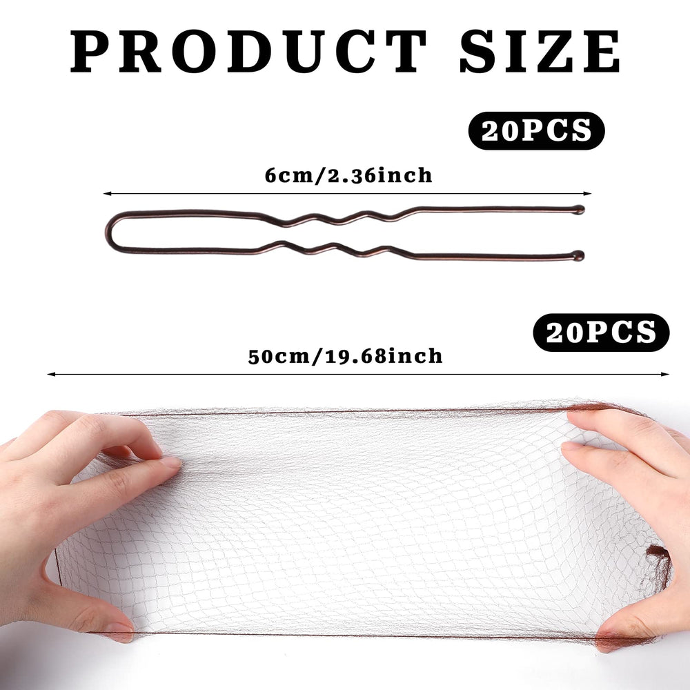 Sliverdew hair bun nets U-shaped pins pack illustrating precise bun fixation for polished looks.