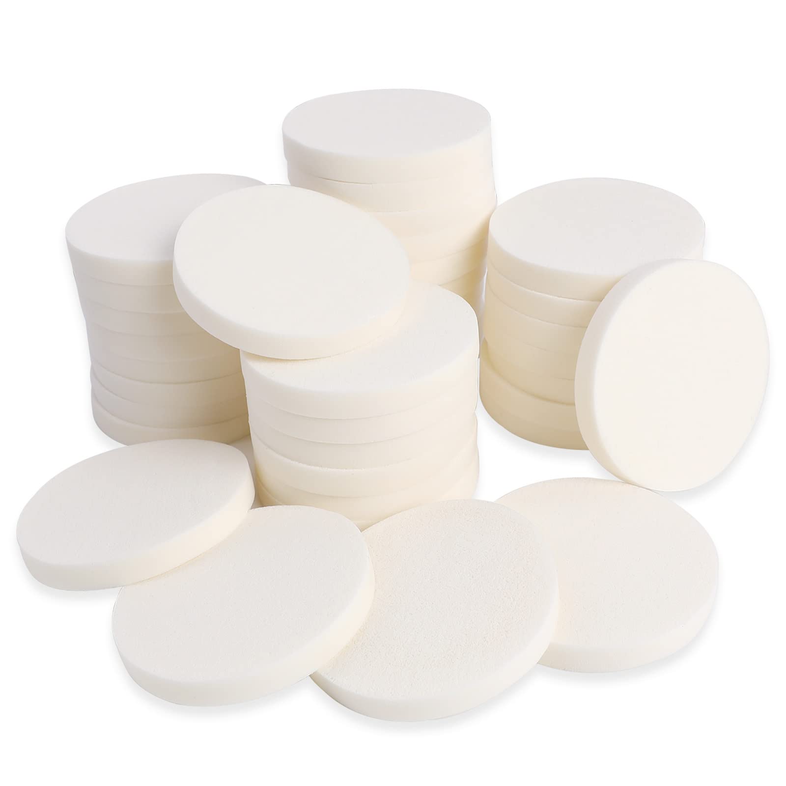 Sliverdew powder puff white round 55mm for smooth foundation coverage