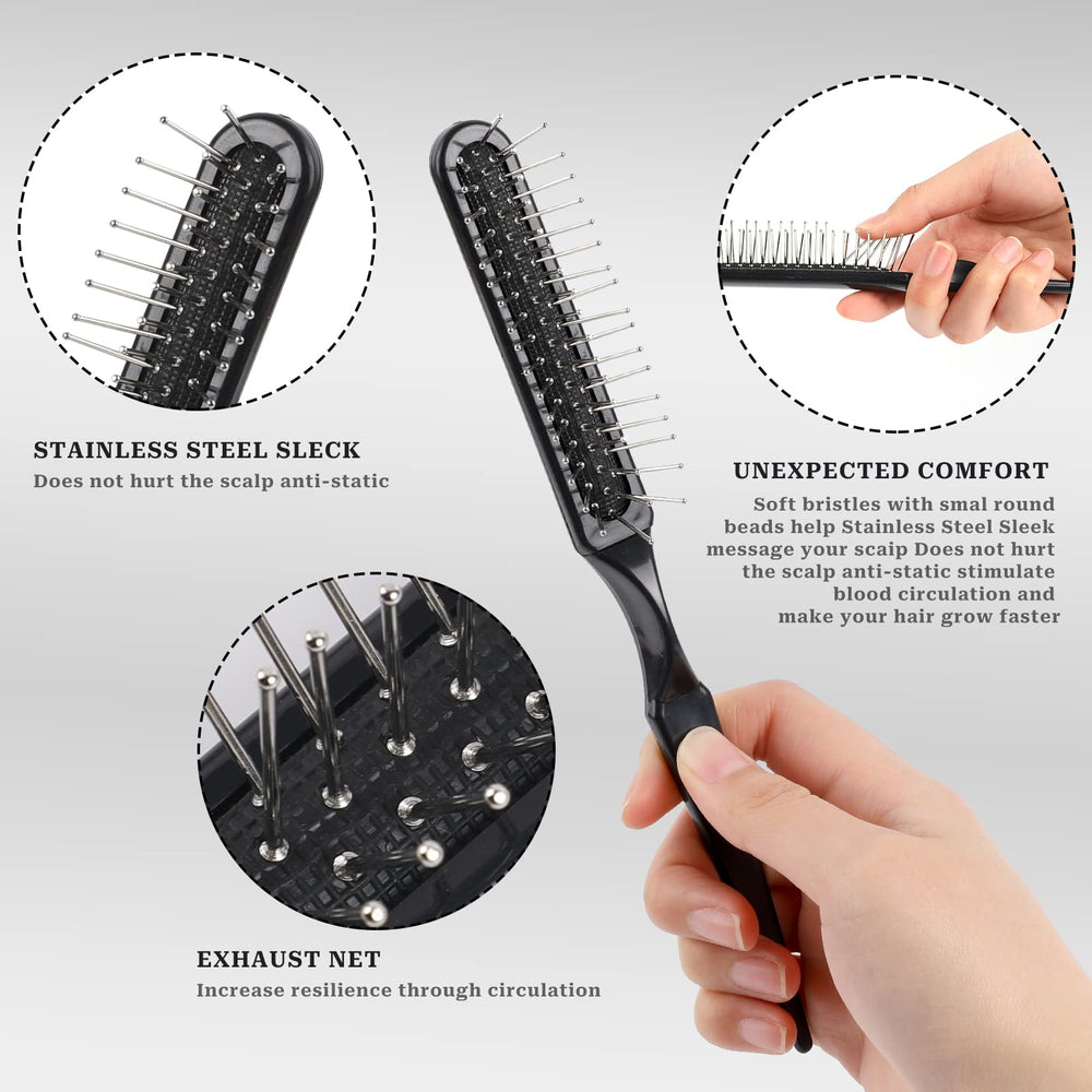 Sliverdew ergonomic wig brush with steel pins for smooth gliding.