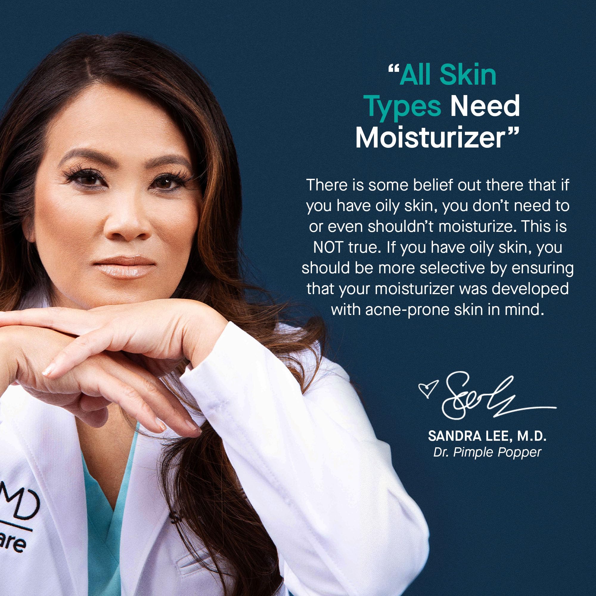 SLMD Hyaluronic Acid moisturizer on face demonstrates lightweight hydration during routine.