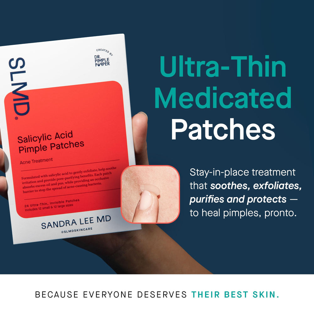 SLMD pimple patches come in two sizes for flexible coverage of blemishes.