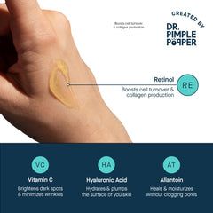SLMD Resurfacing Retinol Serum dropper shot emphasizes clarity improvement potential