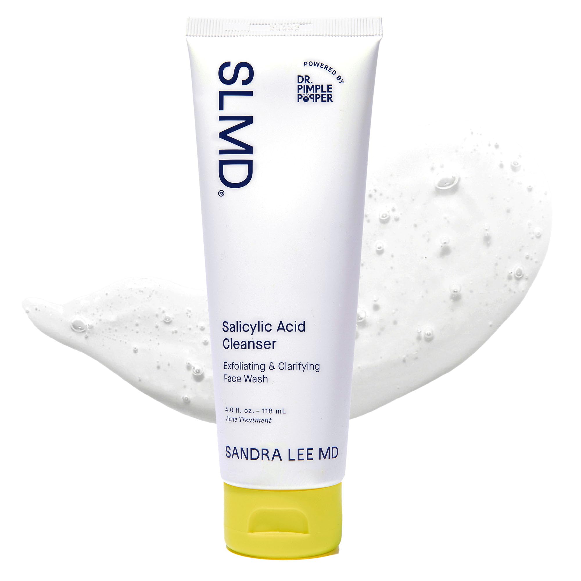SLMD Salicylic Acid Cleanser bottle promotes clear pores and balanced skin.