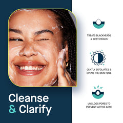 Textured gel-to-foam surface of SLMD cleanser promoting clear skin.