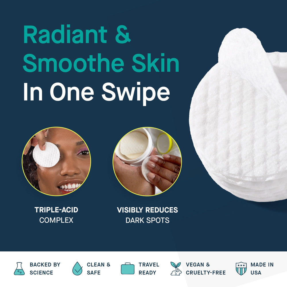 SLMD toner pad body use demonstrates versatile exfoliation across skin areas.