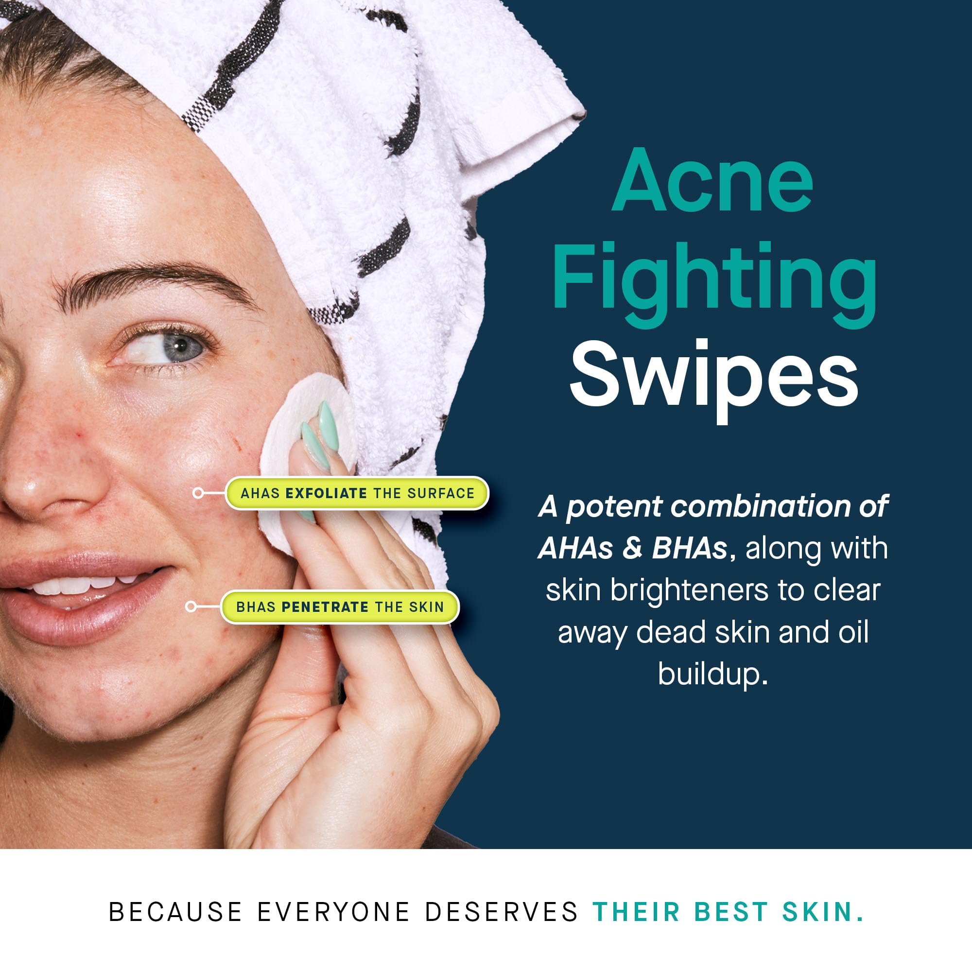SLMD toner pad pre-moistened rounds highlight convenient, single step skincare for daily resurfacing.