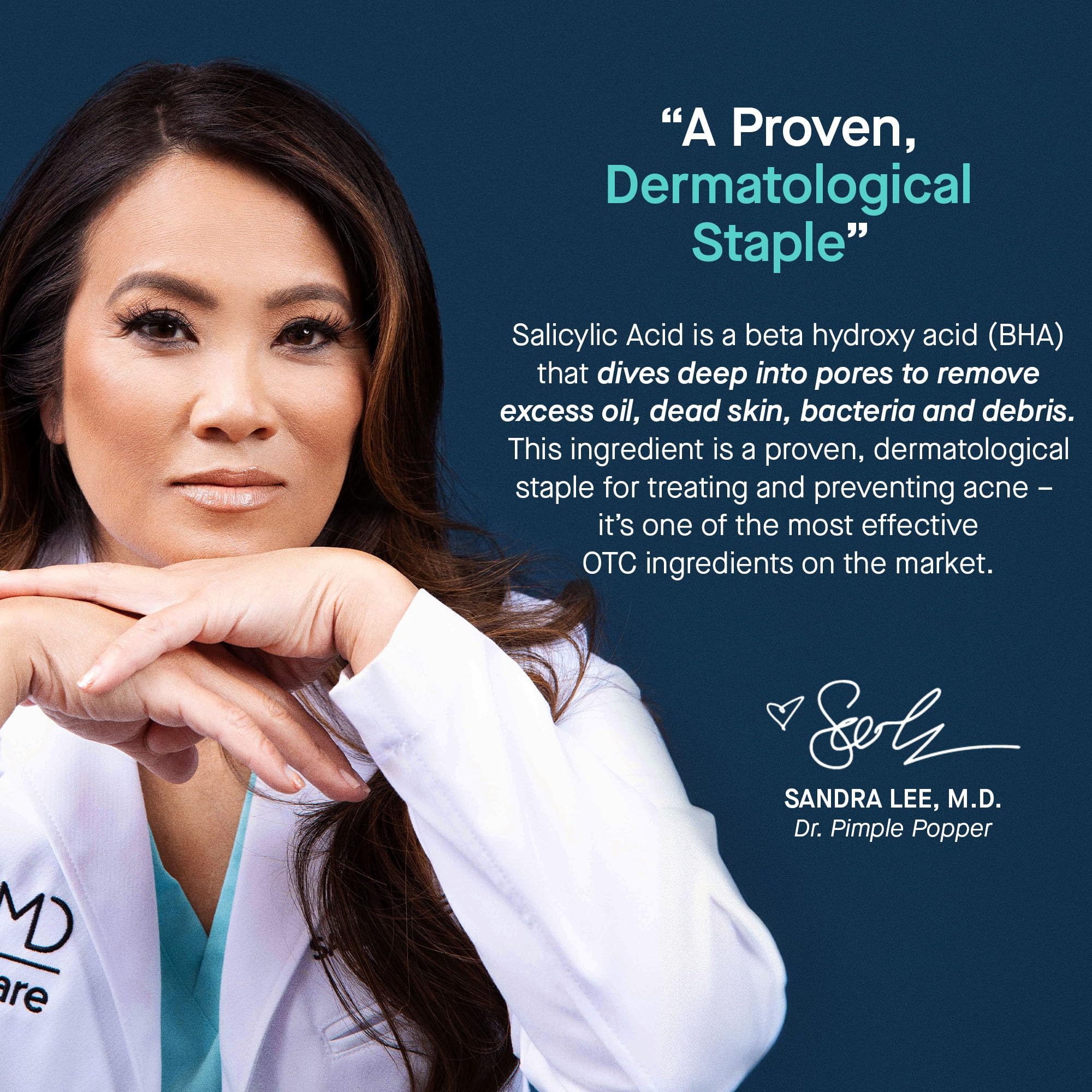 SLMD vegan cruelty-free badge signals mindful skincare choices for blemish care.