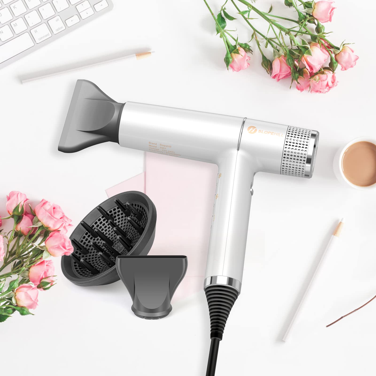 Slopehill hair dryer in use at home delivering salon-like results.