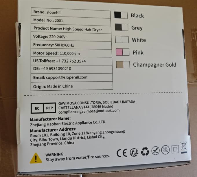 Slopehill hair dryer LED display shows current settings at a glance.
