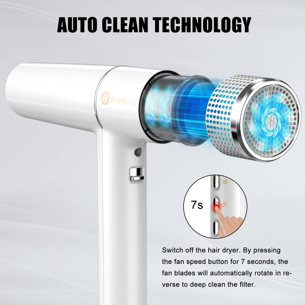 Slopehill hair dryer LED display showing precise settings for control.