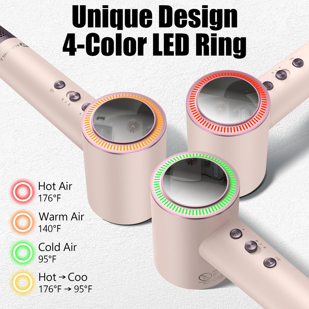 Slopehill hair dryer magnetic attachments with concentrator and diffuser for versatile looks.