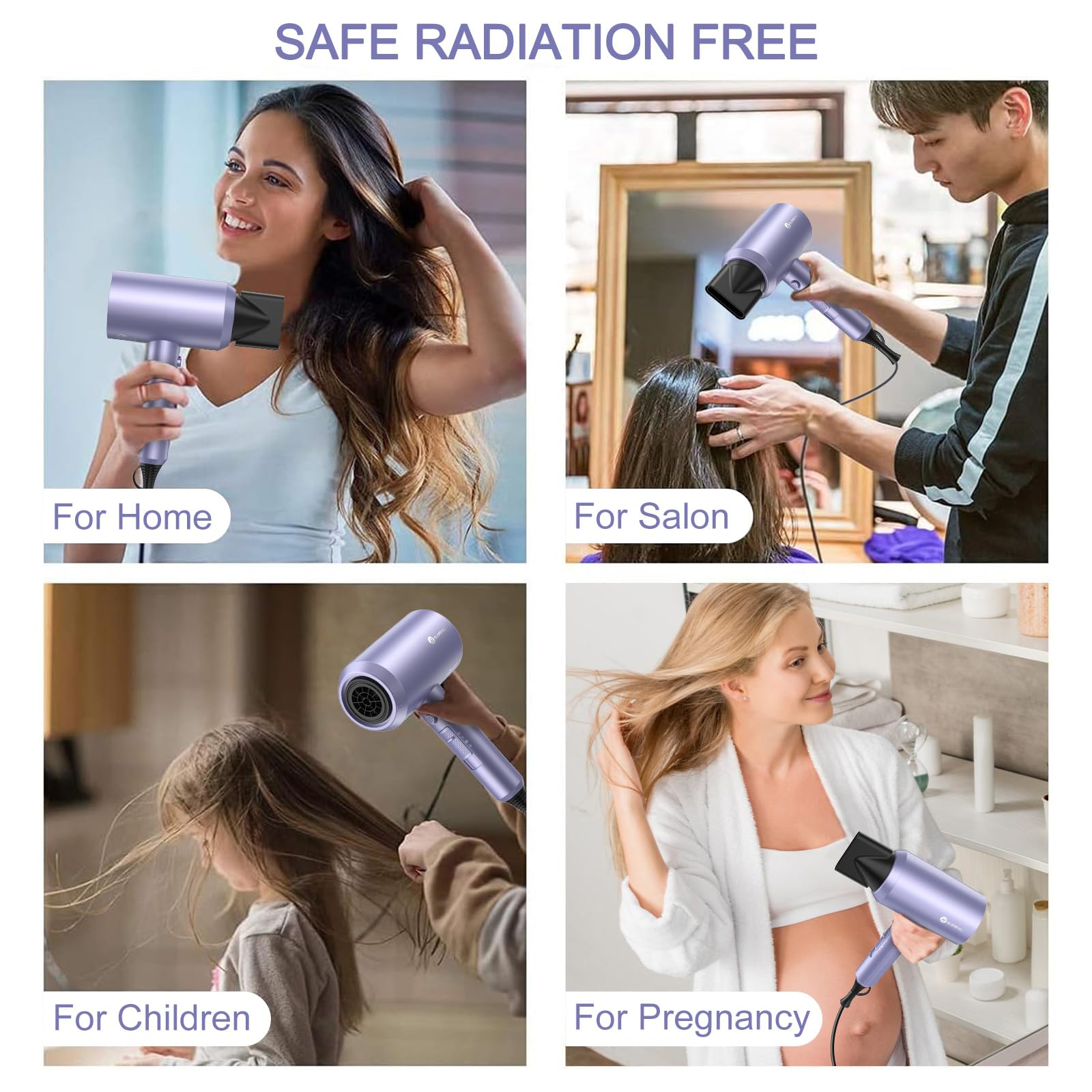 Slopehill hair dryer packaging displays included accessories for home or travel use