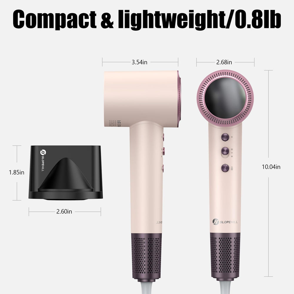 Slopehill hair dryer pink sleek body ideal for travel and on the go styling.