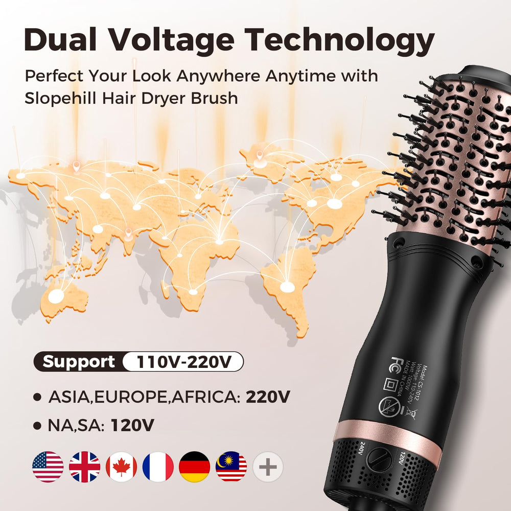 Slopehill ionic technology hair dryer highlights frizz reduction and moisture retention for smoother hair