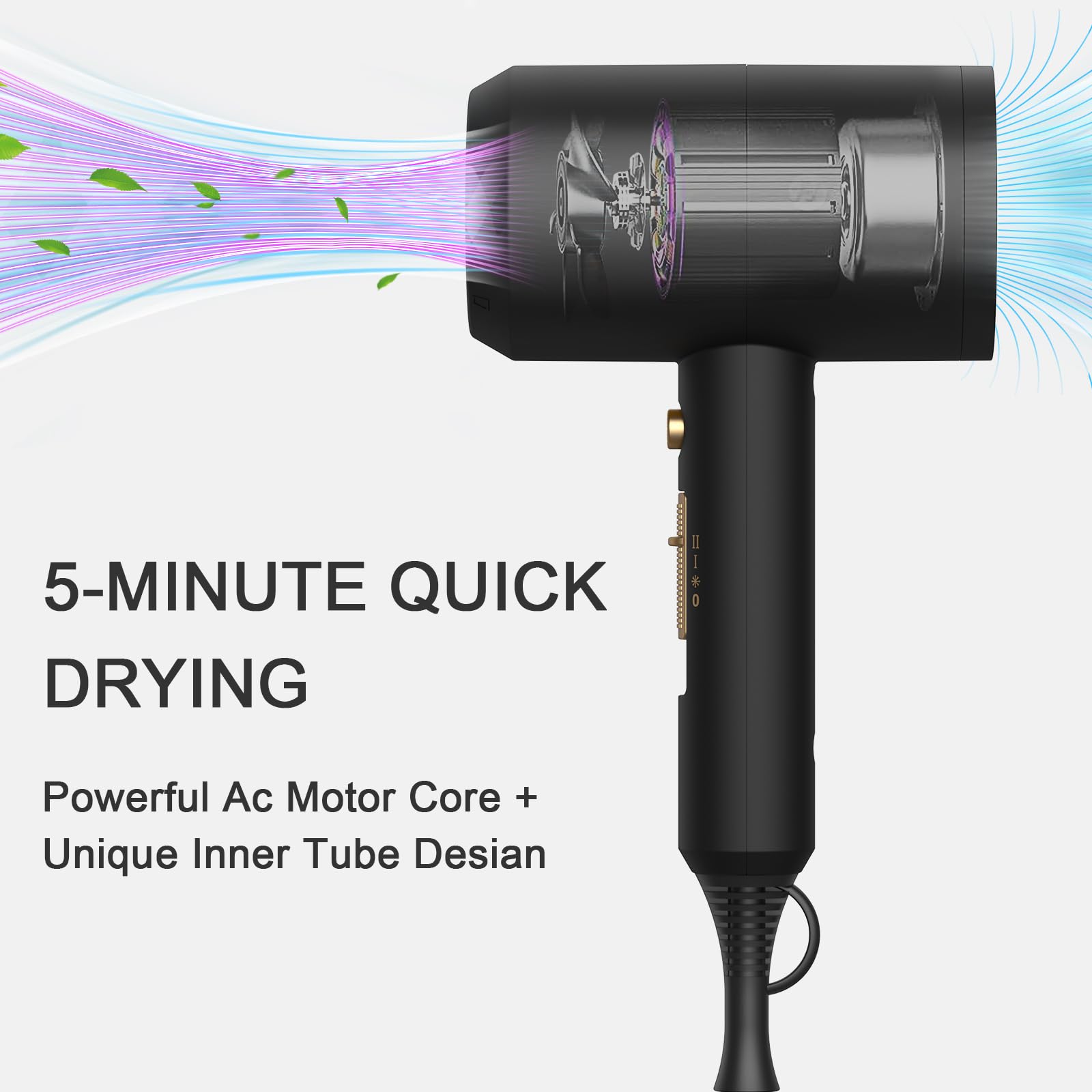 slopehill professional ionic hair dryer compact design highlights portable, lightweight use