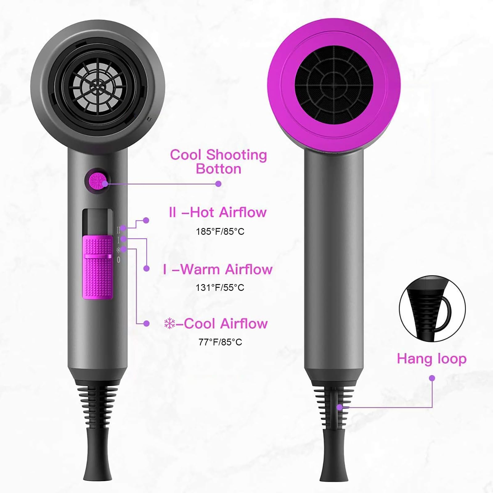 slopehill professional ionic hair dryer compact lightweight design fits easy storage.