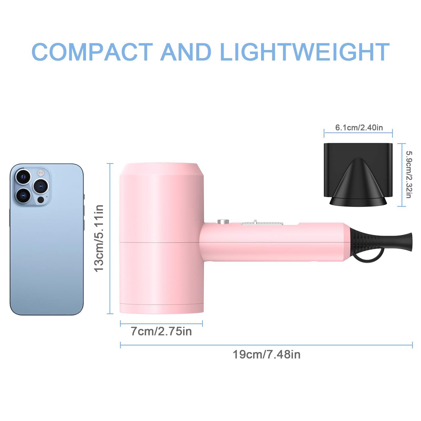 Slopehill professional ionic hair dryer pink diffuser attached enhances natural curls