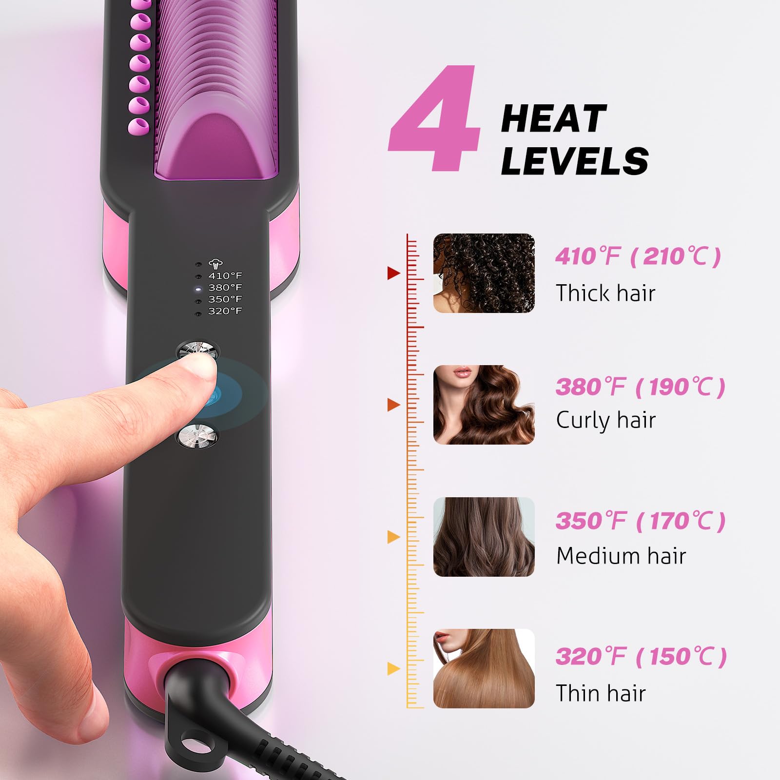 Slopehill Steam Hair Straightener Brush dual voltage for worldwide travel