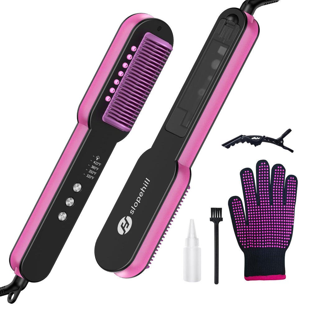 Slopehill Steam Hair Straightener Brush setup for easy styling and smooth results