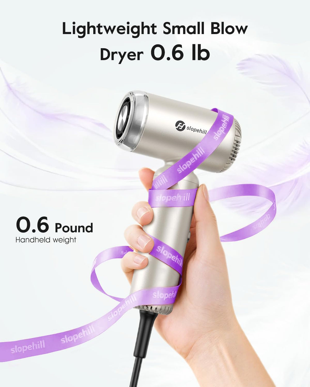 slopehill travel dual voltage hair dryer motor-110000rpm highlights powerful air for quick drying