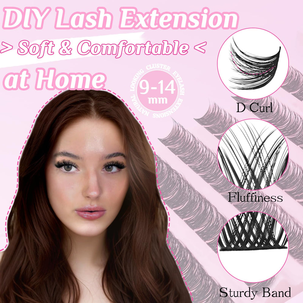 SLSXNL wispy lash clusters 10mm for gentle volume and versatile styling.
