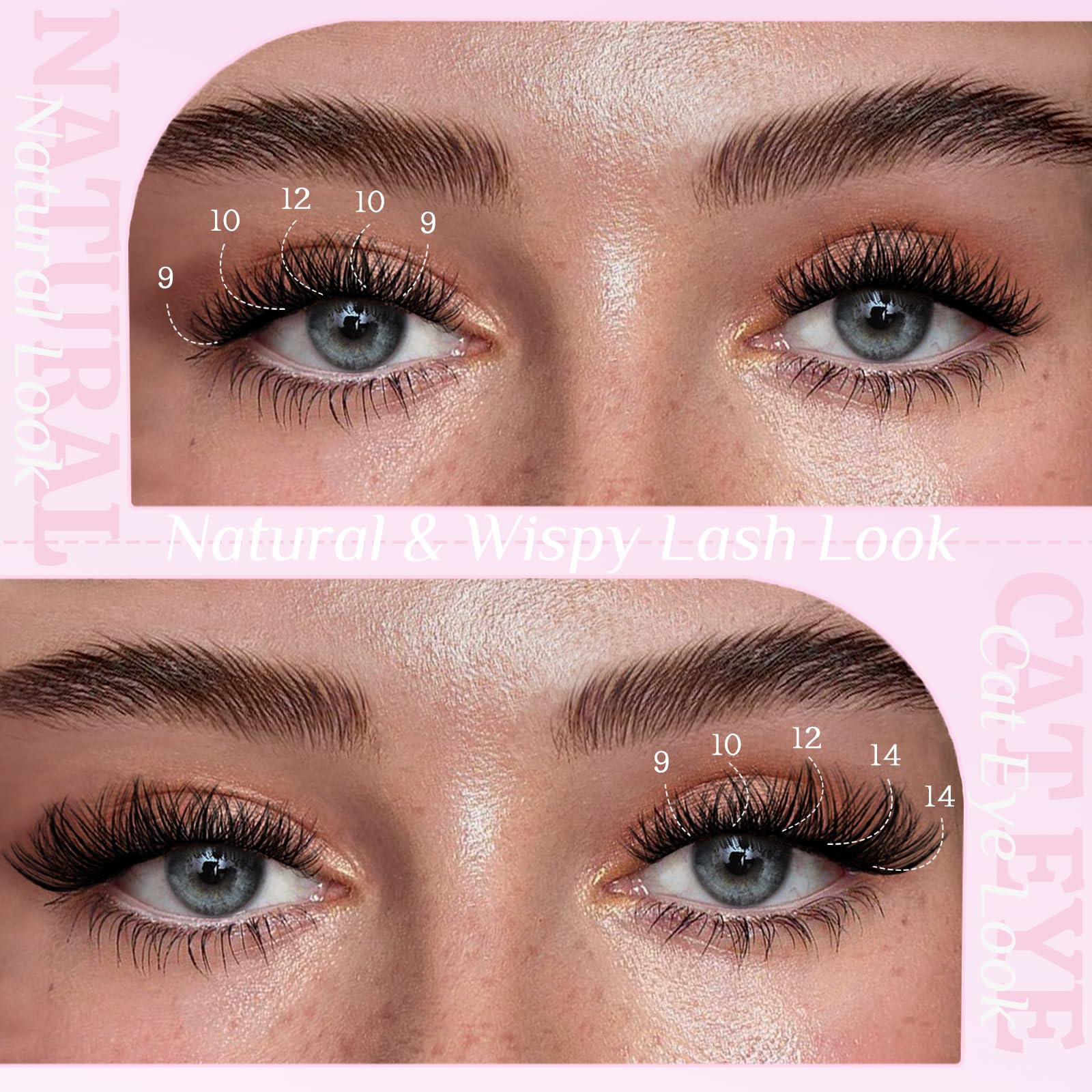 SLSXNL wispy lash clusters 12mm add balanced fullness for daytime to night transitions.