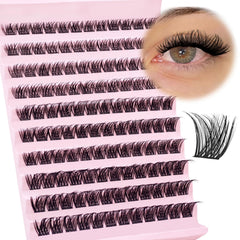 SLSXNL wispy lash clusters 9mm for natural day-to-day enhancement and easy DIY application.