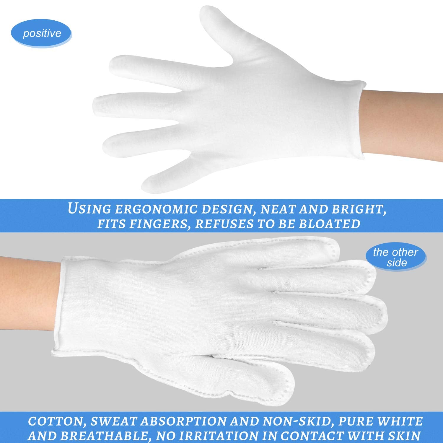 SLWJAXGT white cotton gloves protect delicate objects during inspection and handling