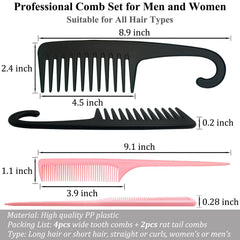 SmaringWing large wide-tooth curved-handle purple comb ideal for detangling and scalp comfort.