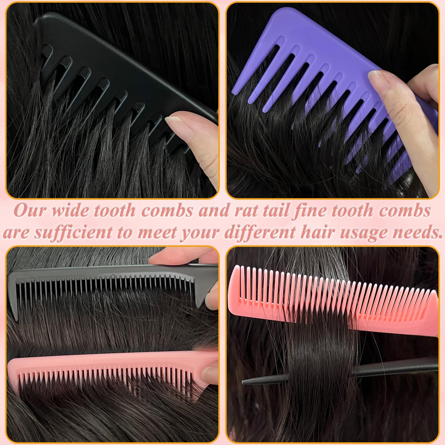 SmaringWing premium detangling combs for wet hair conditioning sessions.